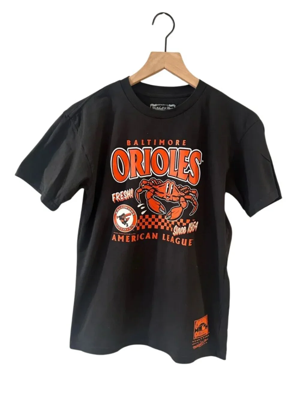 Mitchell & Ness Black Baltimore Orioles Crab Tee - Boys Size Large